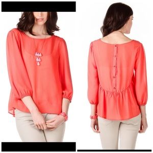 Peach 3/4 Sleeve Blouse